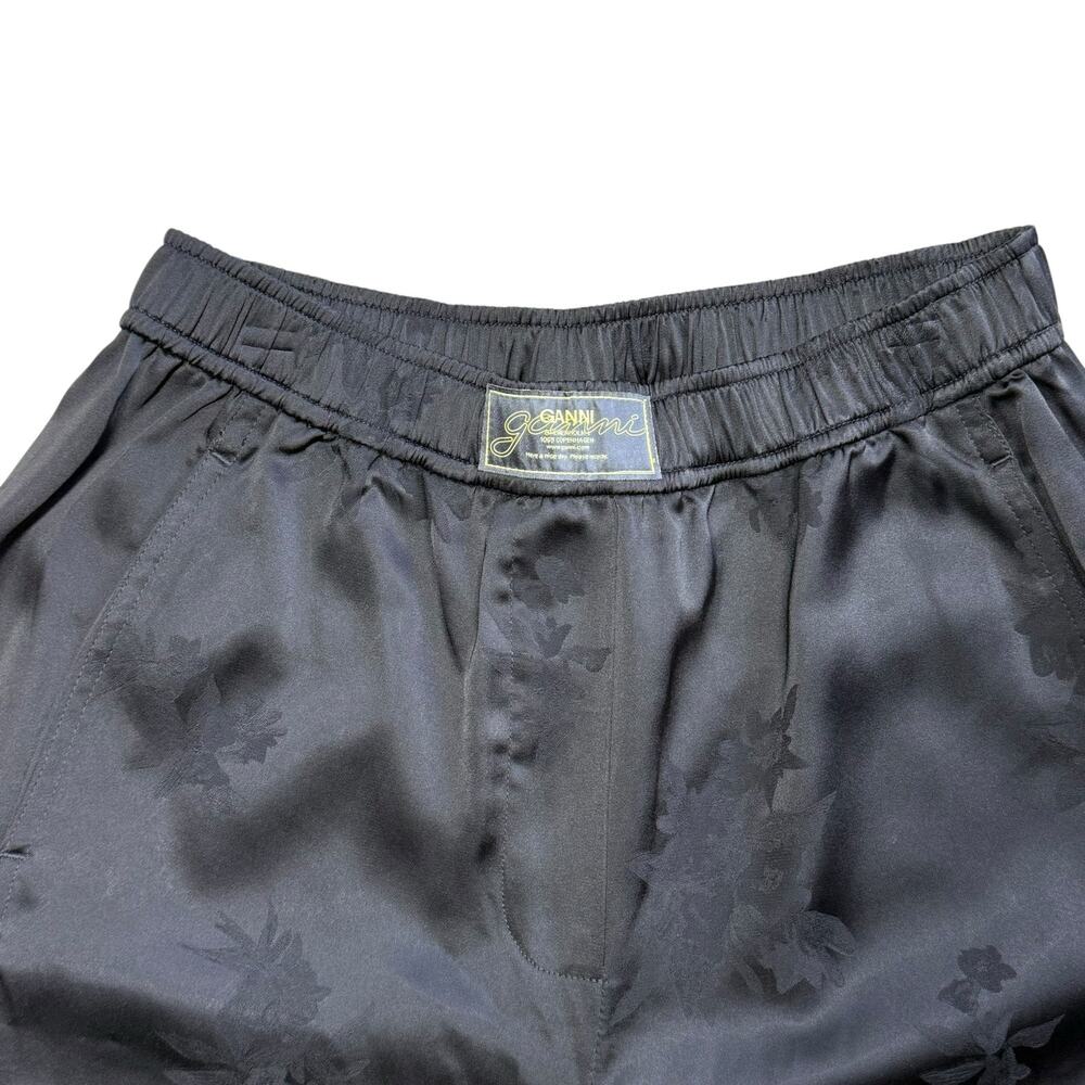 GANNI Black Satin Jacquard Pants XS / 2 - Picture 13 of 16